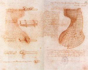 Doble página del manuscrito sobre el monumento Sforza.